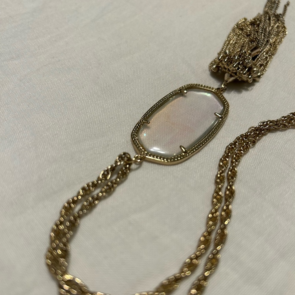 Kendra Scott Clearish Tassle Necklace